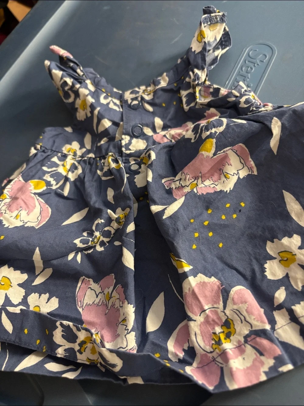 Carter's Navy Floral Baby Dress with Pink & Yellow Blooms Newborn